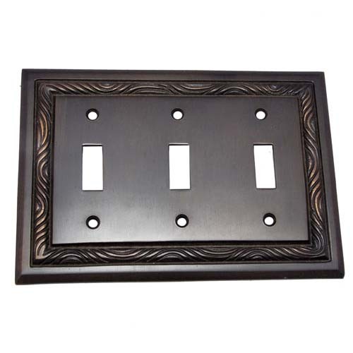 3 Toggle Rope Brass Switch Plate 
